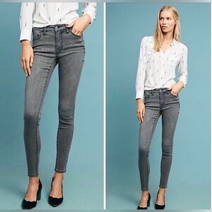 Preowned Anthropologie Pilcro High Rise Denim Legging Size 26 Light Black